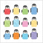 Playtime Flannel Basics Penguin Party Quilt Kit Maywood Studio